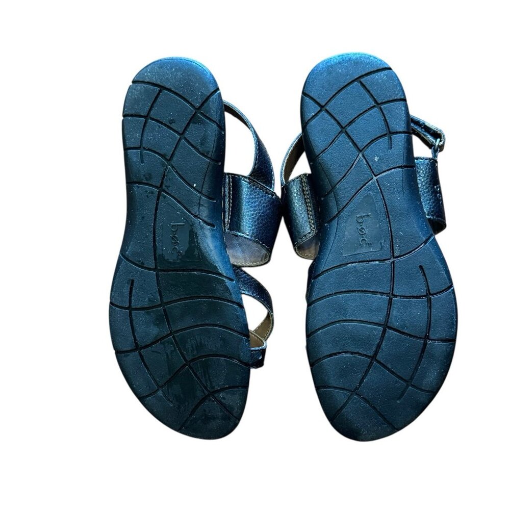 BOC Born Concept Vegan Leather Sandals 7M Black Casual Comfort Summer Toe Loop - Picture 3 of 11
